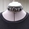 Silver Rose and Black Bead with Crystal 2-Strand Choker Necklace product 1
